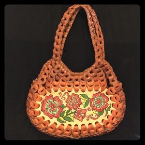 Leather painted handbag